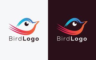 minimalistisk söt fågel vektor logotyp. modern färgrik fågel vektor logotyp. abstrakt färgrik kolibri logotyp