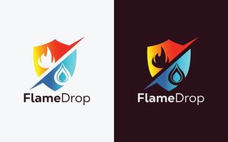 minimalistisk brand flamma släppa logotyp design vektor mall. modern färgrik brand flamma släppa vektor. vatten vapen, ingle logotyp
