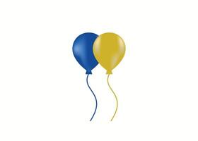 minimalistisk 3d färgrik ballong logotyp design vektor mall. ballonger fest logotyp design. födelsedag fest firande vektor
