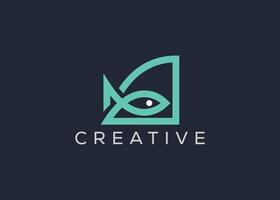 kreativ und minimal Brief ein Fisch Logo Vektor Vorlage. abstrakt modern Fisch Logo