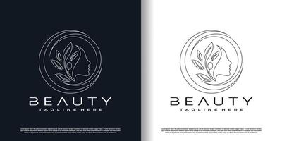natur skönhet logotyp design med unik stil premie vektor