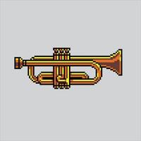 Pixel Kunst Illustration Trompete. pixelig Trompete. Trompete Musik- Instrument. pixelig zum das Pixel Kunst Spiel und Symbol zum Webseite und Video Spiel. alt Schule retro. vektor