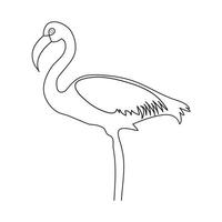 kontinuierlich einer Linie Zeichnung von Flamingo.Umriss Vektor Illustration Design.