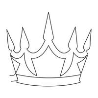 kontinuerlig ett linje teckning av kunglig krona enkel kung krona enda linje konst redigerbar vektor design, illustration.