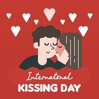 internationell kissing dag illustration bakgrund vektor