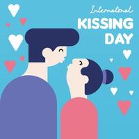 internationell kissing dag illustration bakgrund vektor
