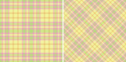 Plaid Tartan prüfen von Textur Vektor Stoff mit ein Hintergrund nahtlos Muster Textil. einstellen im Frühling Farben. kreativ Geschenk Verpackung Ideen zum Besondere Gelegenheiten.