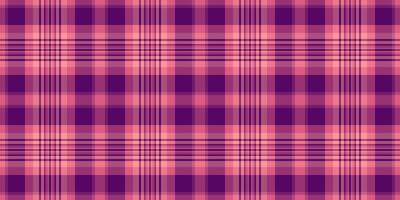 Prüfer Hintergrund Muster überprüfen, Sanft Textur Plaid nahtlos. 70er Jahre Textil- Stoff Vektor Tartan im Rosa und rot Farben.