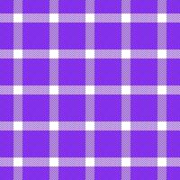 blandad tyg pläd tartan, panel textur vektor bakgrund. vår kolla upp textil- sömlös mönster i violett och vit färger.