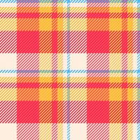 pläd tyg kolla upp av sömlös bakgrund mönster med en tartan textil- textur vektor. vektor