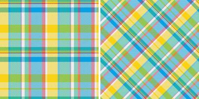 Stoff Textil- Tartan von Textur Hintergrund Vektor mit ein nahtlos Plaid prüfen Muster.