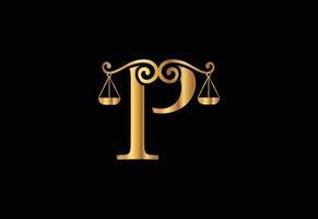 niedrig Feste Logo mit letztere p Vektor Vorlage, Gerechtigkeit Logo, Gleichwertigkeit, Beurteilung Logo Vektor Illustration