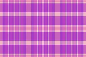 kvinna textil- tyg pläd, handgjort vektor textur bakgrund. slät sömlös kolla upp tartan mönster i lila och magenta färger.