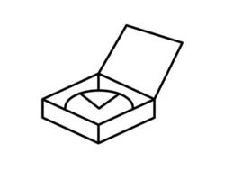 leverans förpackning vektor ikon. frakt kartong låda ikoner. kartong paket tecken från linje geometrisk former.