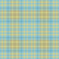 gemütlich Muster Textur nahtlos, Innere Textil- Stoff Hintergrund. wiederholen Tartan prüfen Vektor Plaid im Gelb und cyan Farben.
