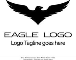 Adler Logo, fliegend Vogel Emblem. Taube Maskottchen. amerikanisch kahl Adler Silhouette Logo. minimal Design, minimalistisch Logo Vektor