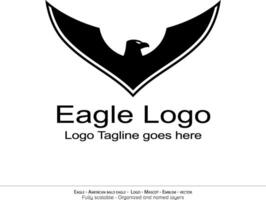 Örn logotyp, flygande fågel emblem. duva maskot. amerikan skallig Örn silhuett logotyp. minimal design, minimalistisk logotyp vektor