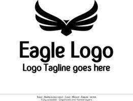 Adler Logo, fliegend Vogel Emblem. Taube Maskottchen. amerikanisch kahl Adler Silhouette Logo. minimal Design, minimalistisch Logo Vektor