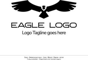 Adler Logo, fliegend Vogel Emblem. Taube Maskottchen. amerikanisch kahl Adler Silhouette Logo. minimal Design, minimalistisch Logo Vektor