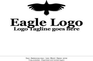 Adler Logo, fliegend Vogel Emblem. Taube Maskottchen. amerikanisch kahl Adler Silhouette Logo. minimal Design, minimalistisch Logo Vektor