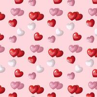 valentine s dag sömlös mönster med färgrik hjärtan på rosa Färg bakgrund vektor