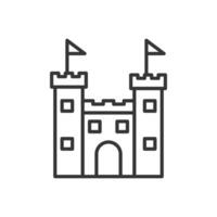 Schloss Gliederung Symbol Pixel perfekt zum Webseite oder Handy, Mobiltelefon App vektor