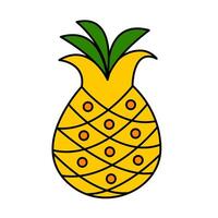 Ananas von Sommer- Kritzeleien Symbol einstellen vektor