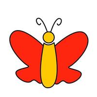 Schmetterling von Sommer- Kritzeleien Symbol einstellen vektor