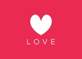 minimalistisk kärlek logotyp design vektor mall. kreativ röd hjärta form logotyp
