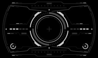 hud sci-fi gränssnitt skärm se vit sexhörning geometrisk design virtuell verklighet trogen teknologi kreativ visa på svart vektor