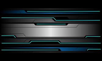 abstrakt grau metallisch schwarz Linie Cyber Blau Licht Leistung futuristisch Stil geometrisch Design modern Technologie kreativ Hintergrund Vektor