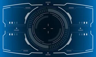 hud sci-fi gränssnitt skärm se vit cirkulär geometrisk design virtuell verklighet trogen teknologi kreativ visa på blå vektor