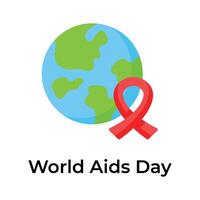 Welt AIDS Bewusstsein Tag Symbol isoliert auf Weiß Hintergrund vektor