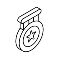 ein modisch Vektor Design von Medaille im modern isometrisch Stil, ein editierbar Symbol von Star Medaille