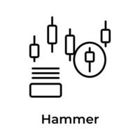 Gut entworfen Handel und Lager Markt verbunden Symbol, Hammer Vektor Design