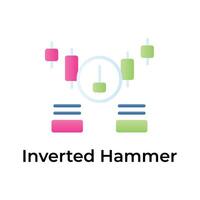 invertiert Hammer Symbol im modern Stil, Handel verbunden Vektor