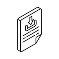 kreativ entworfen isometrisch Symbol von Datei herunterladen, Prämie Vektor