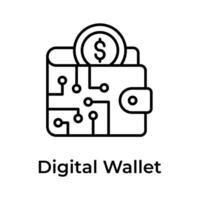 modisch Symbol von Digital Geldbörse, online Zahlung, E-Wallet, Geschäft und Finanzen Vektor