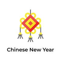 Sein das Inhaber von tolle Symbol von Chinesisch Knoten im modern Stil, Chinesisch Neu Jahr Elemente vektor