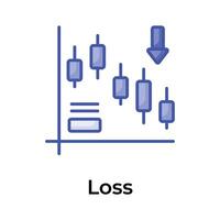 uppsägning Diagram i modern design stil, begrepp av företag förlust vektor