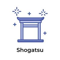 japanisch Neu Jahr Symbol im einzigartig Stil, shogatsu Vektor Design