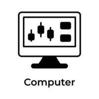 Lager Markt, Handel Instrumententafel Symbol, Vektor von Computer Monitor im modern Stil
