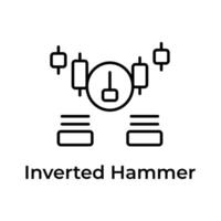 invertiert Hammer Symbol im modern Stil, Handel verbunden Vektor