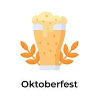 ikon av oktoberfest i trendig design stil, öl glas vektor