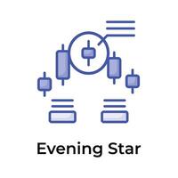 Abend Star Symbol im modern Stil, Handel verbunden Vektor