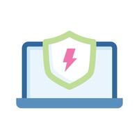 ljusbult inuti säkerhet skydda betecknar platt begrepp ikon av cyber säkerhet, redo till använda sig av vektor