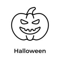 kreativt tillverkad unik ikon av skrämmande pumpa i redigerbar stil, halloween begrepp vektor