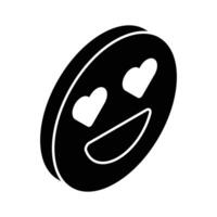 großartig Liebe Emoji, Lächeln Vektor Symbol