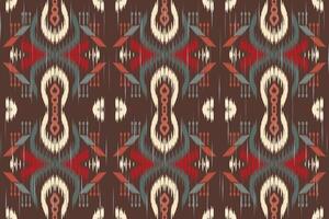 ikat blommig paisley broderi på vit bakgrund.ikat etnisk orientalisk mönster traditionell.aztec stil abstrakt vektor illustration.design för textur, tyg, kläder, inslagning, dekoration, halsduk, matta