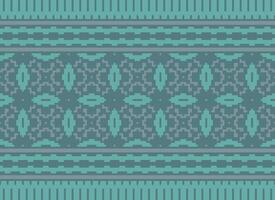 Kreuz Stich Grenze. Stickerei Kreuz Stich. ethnisch Muster. geometrisch ethnisch indisch Muster. einheimisch ethnisch Muster.Textur Textil- Stoff Kleidung Strickwaren drucken. Pixel horizontal nahtlos Vektor. vektor